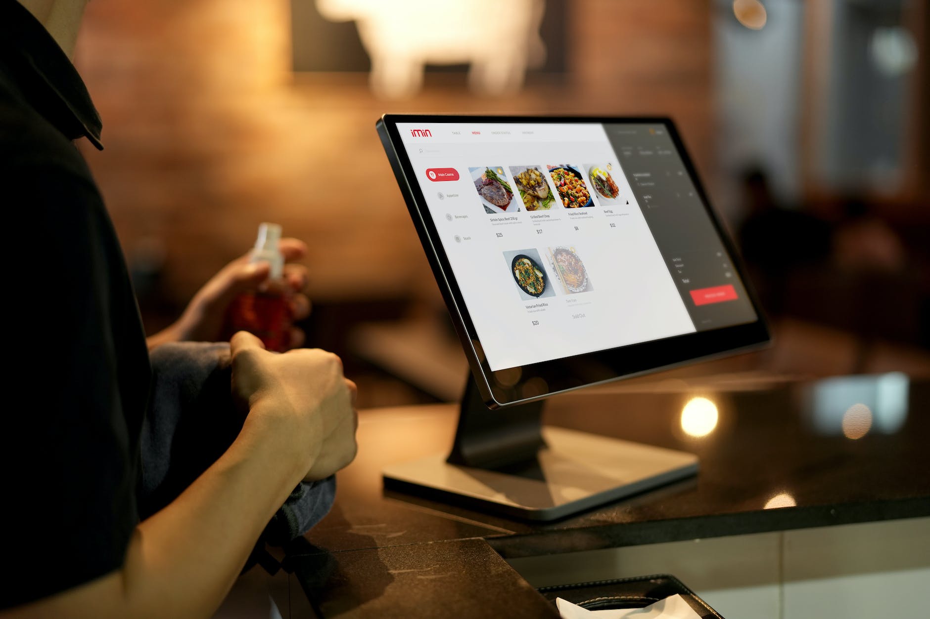 touchscreen to make orders at restaurant