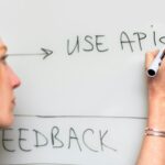 woman writing on whiteboard