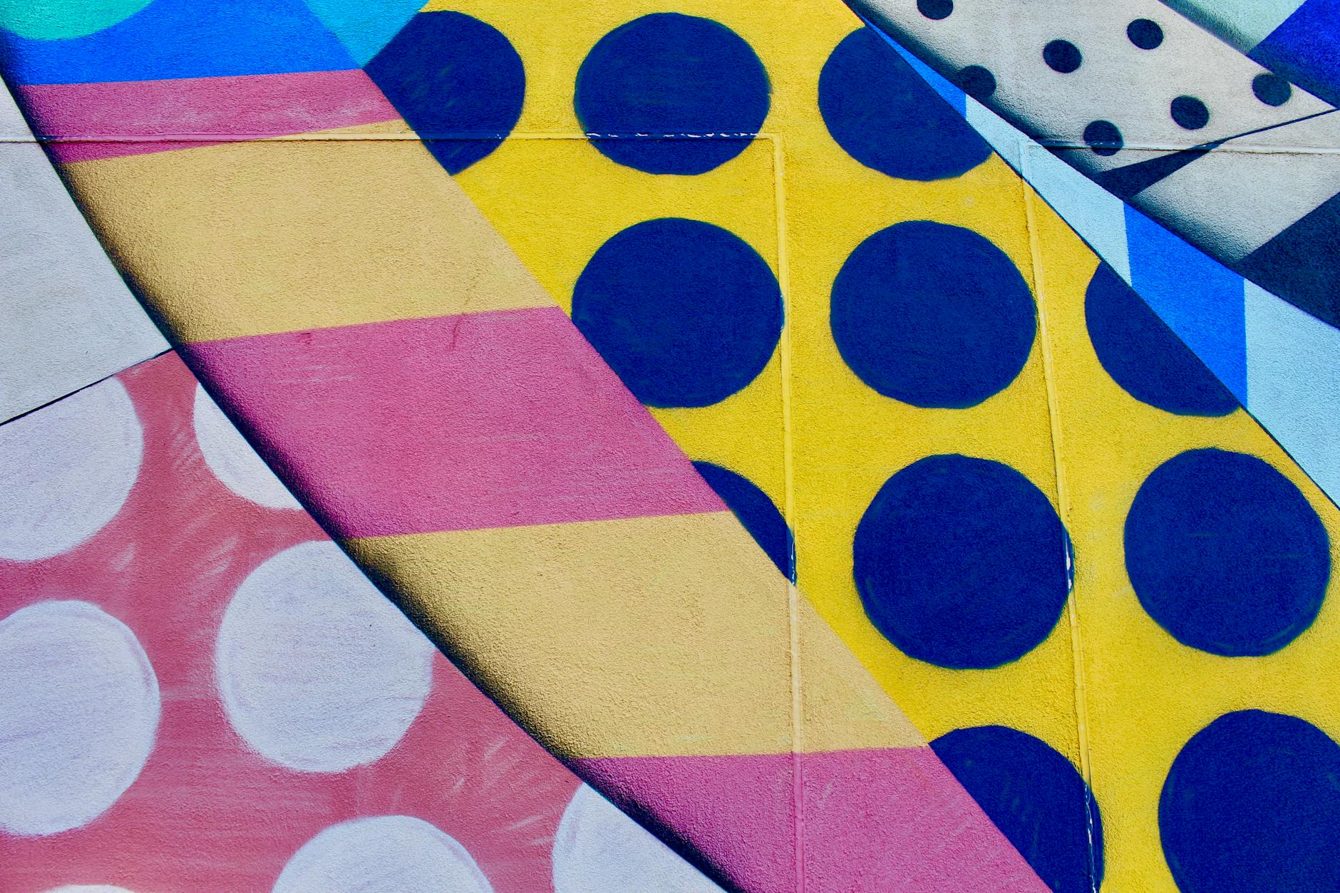 red blue and yellow heart shaped textile