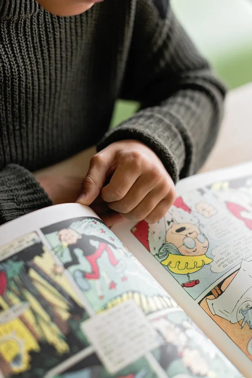 person reading a comic book