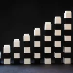 pile of white and black boxes