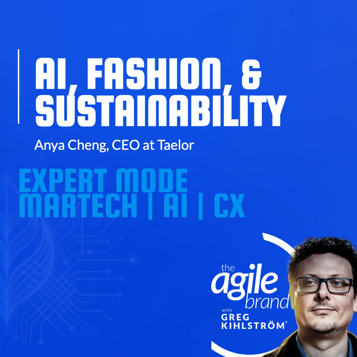 Anya Cheng, CEO of Taelor, on the podcast cover for the episode on AI styling, proprietary data, and sustainable fashion