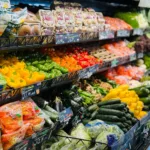 colorful fresh produce display at grocery store