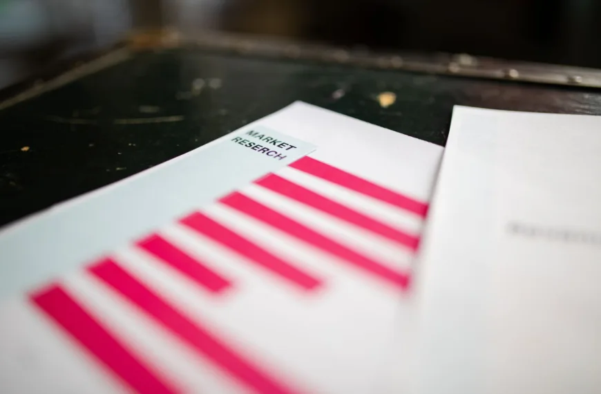 close up shot of a paper with market research