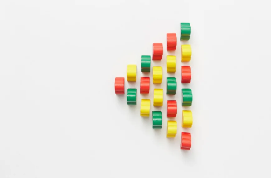 colorful figurines on a white background